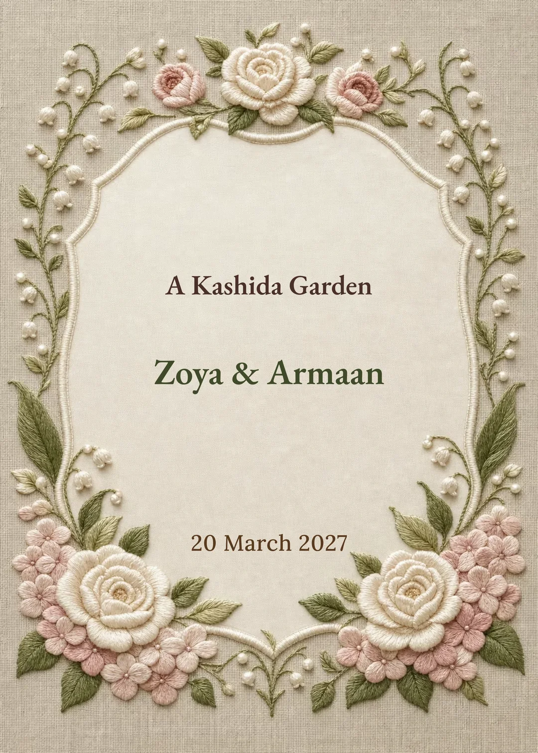 Kashida Garden wedding invitation